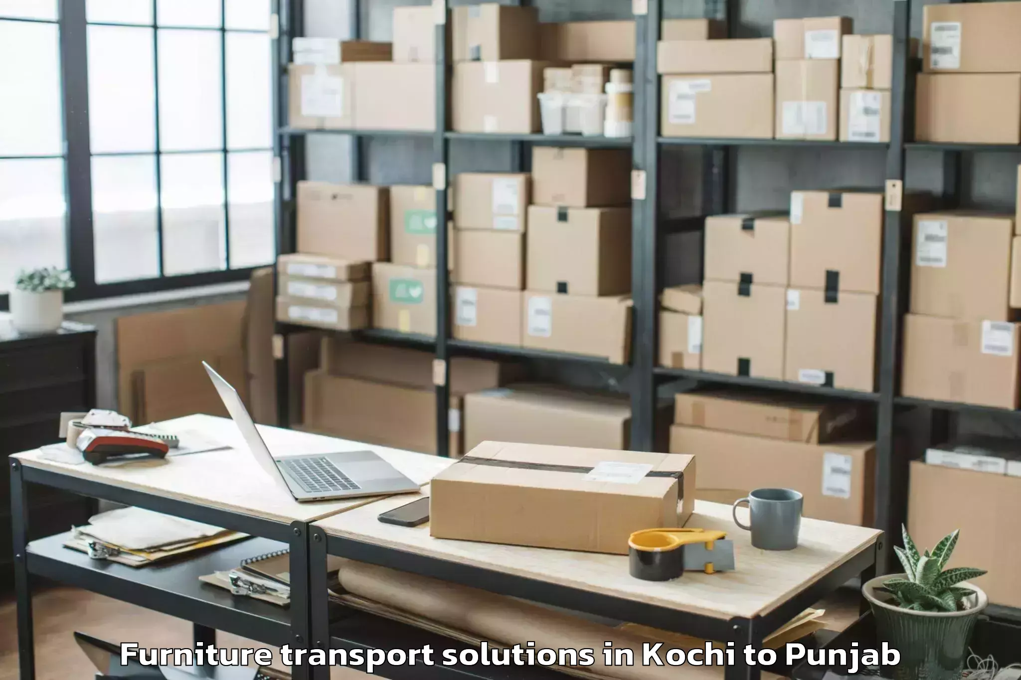 Top Kochi to Tarn Taran Sahib Furniture Transport Solutions Available